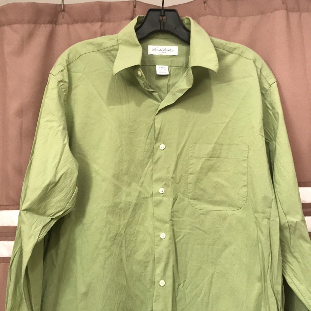 Long sleeve green brooks brothers button down